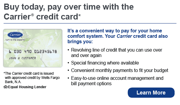 Carrier credit card banner